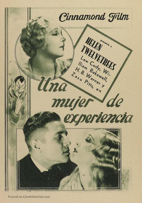 A Woman of Experience - Spanish Movie Poster