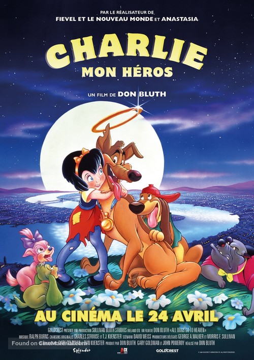 All Dogs Go to Heaven - French Re-release movie poster