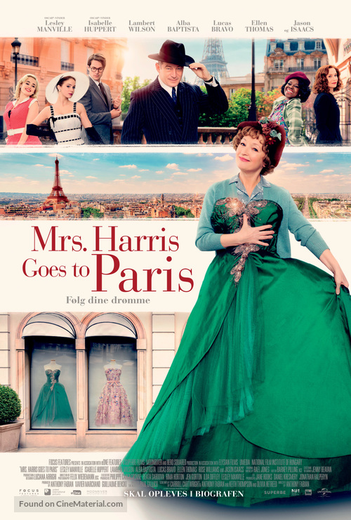 Mrs. Harris Goes to Paris - Danish Movie Poster