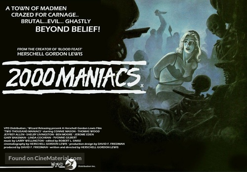 Two Thousand Maniacs! - British Movie Poster