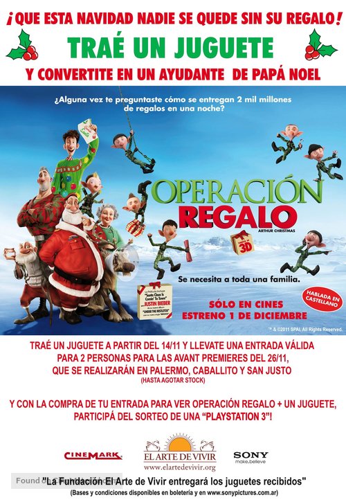 Arthur Christmas - Argentinian Movie Poster