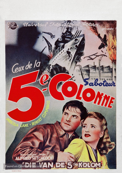 Saboteur - Belgian Movie Poster