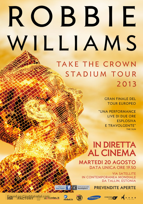 Robbie Williams: Take the Crown Live - Italian Movie Poster