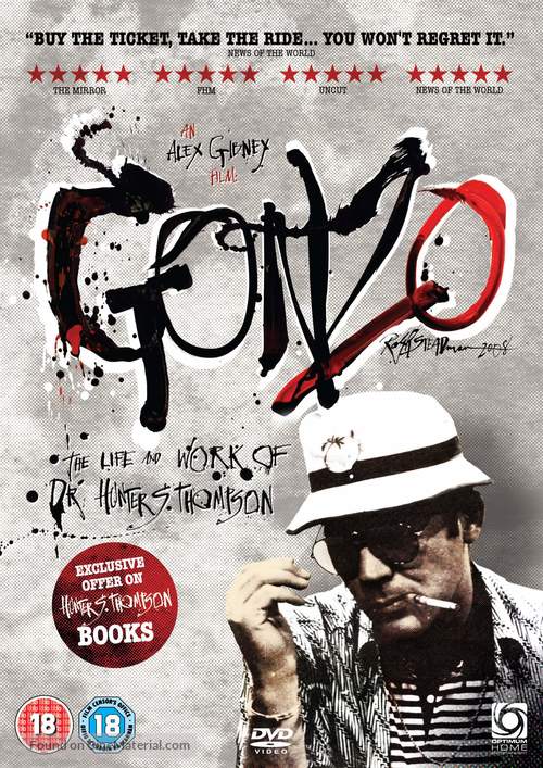 Gonzo: The Life and Work of Dr. Hunter S. Thompson - British DVD movie cover