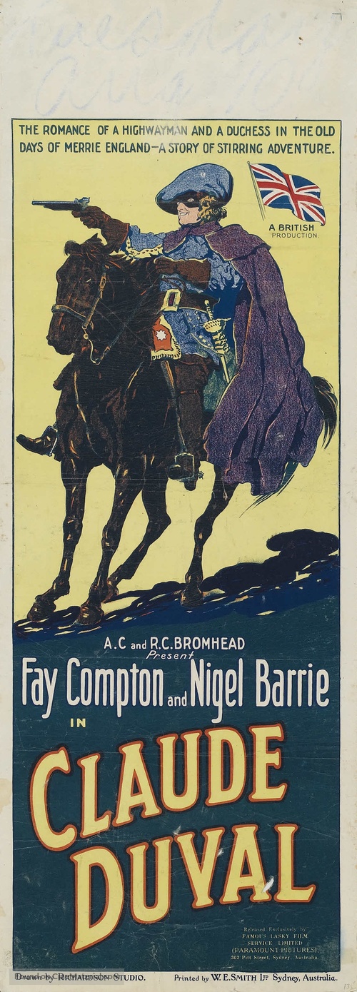 Claude Duval - Australian Movie Poster