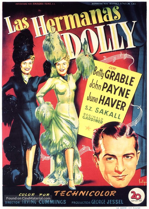 The Dolly Sisters - Spanish Movie Poster