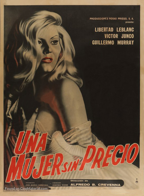 Una mujer sin precio - Mexican Movie Poster