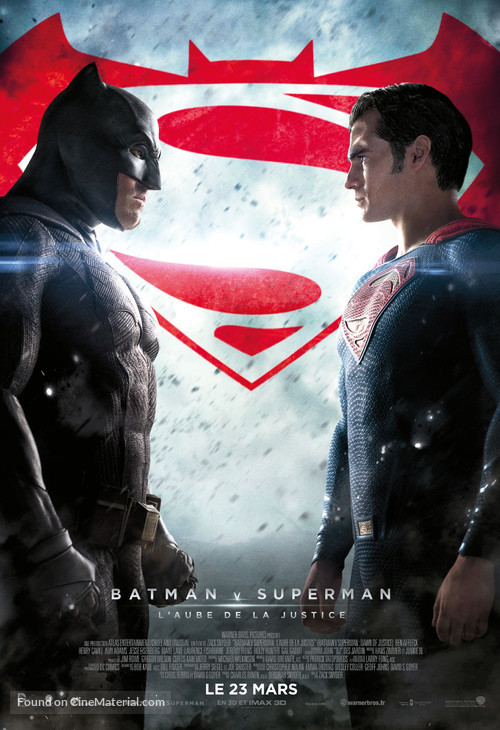 Batman v Superman: Dawn of Justice - French Movie Poster