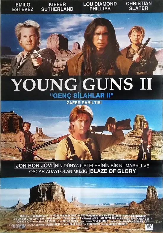 Young Guns 2 1990 Turkish Movie Poster Young Guns 2 1990 Turkish Movie Poster