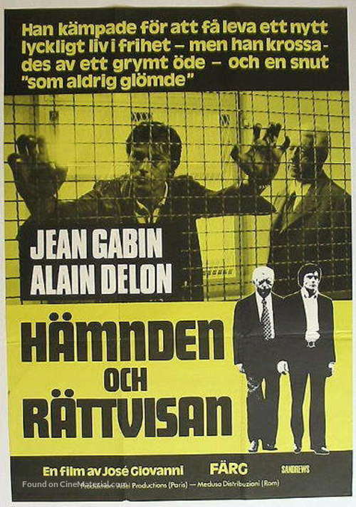 Deux hommes dans la ville - Swedish Movie Poster