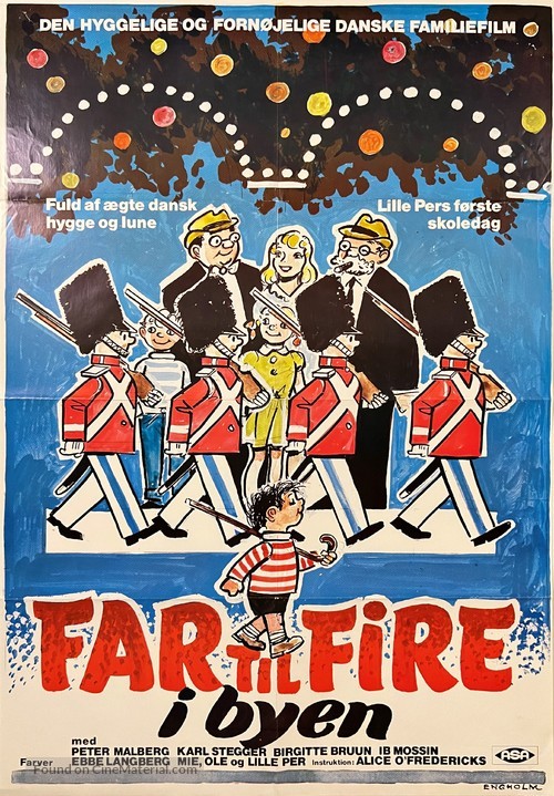 Far til fire i byen - Danish Movie Poster