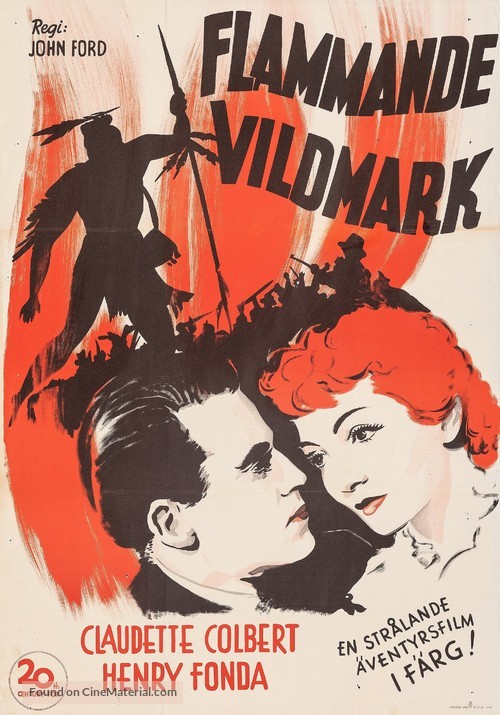 Drums Along the Mohawk - Swedish Re-release movie poster