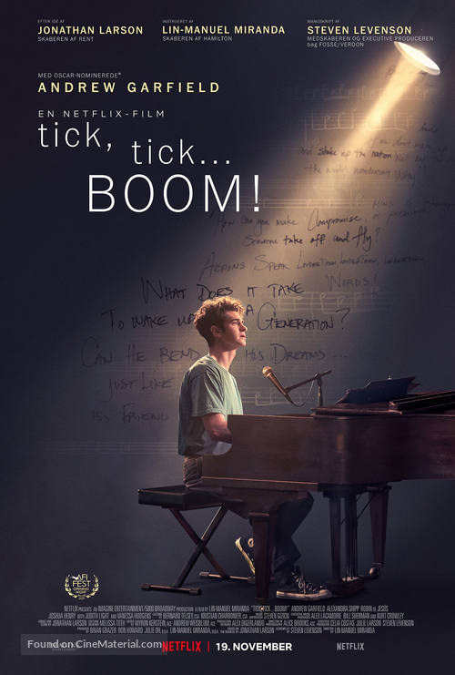 Tick, Tick... Boom! - Danish Movie Poster