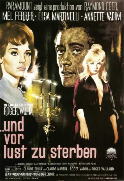Et mourir de plaisir - German Movie Poster