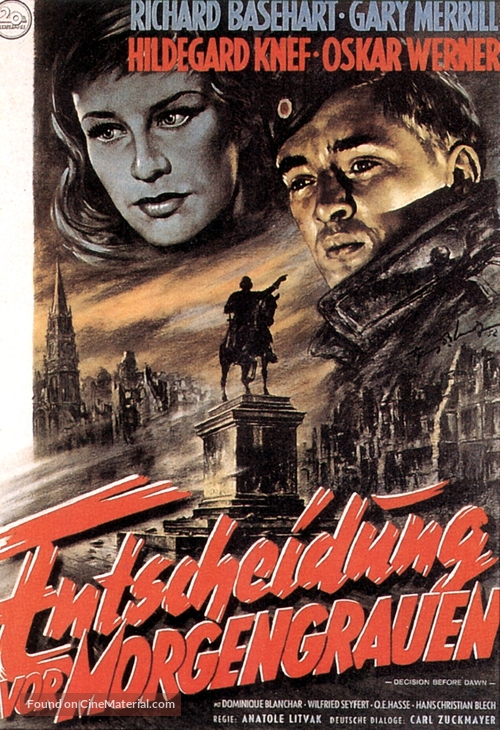 Decision Before Dawn - German Movie Poster