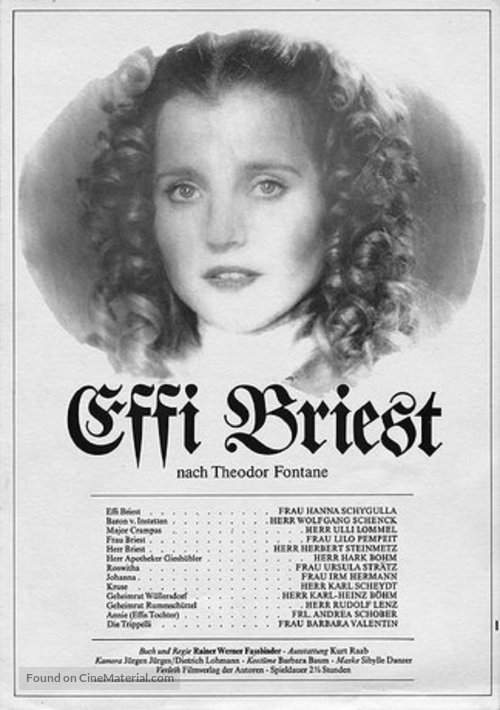 Effi Briest - German Movie Poster