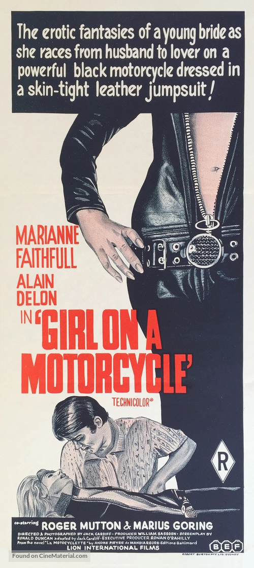 The Girl on a Motocycle - Australian Movie Poster