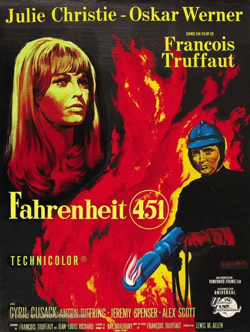 Fahrenheit 451 - French Movie Poster