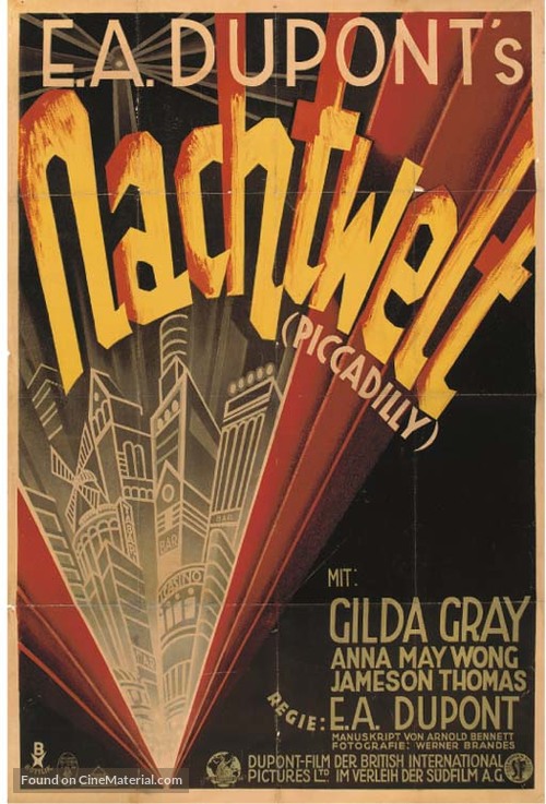 Piccadilly - Austrian Movie Poster