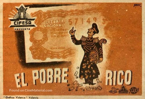 El pobre rico - Spanish Movie Poster