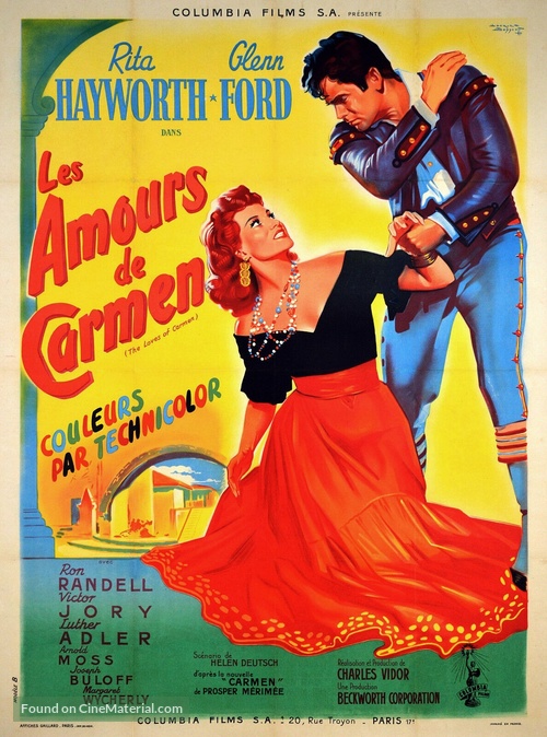 The Loves of Carmen - French Movie Poster