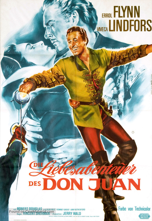 Adventures of Don Juan - German Re-release movie poster