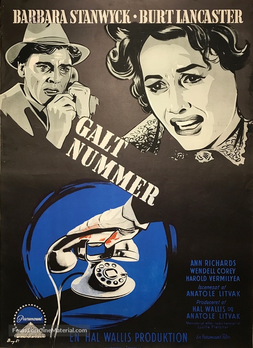 Sorry, Wrong Number - Danish Movie Poster