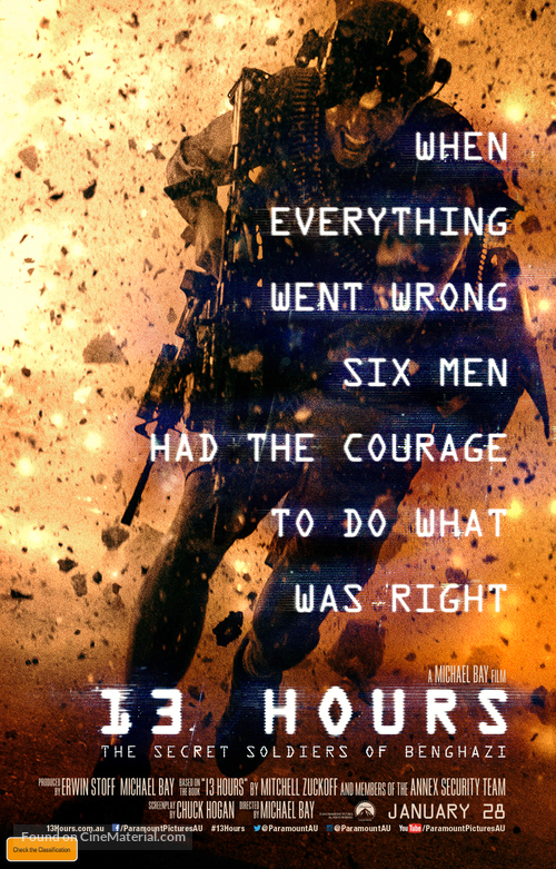 13 Hours: The Secret Soldiers of Benghazi - Australian Movie Poster