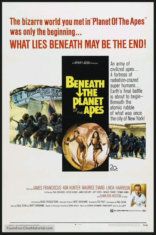 Beneath the Planet of the Apes - Movie Poster