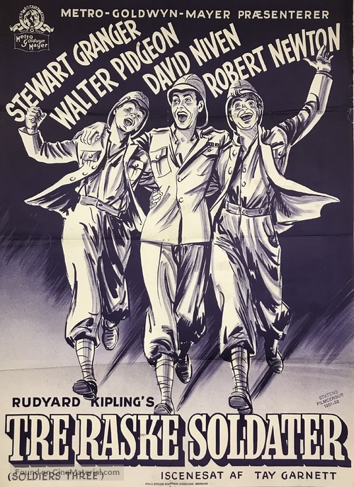 Soldiers Three - Danish Movie Poster