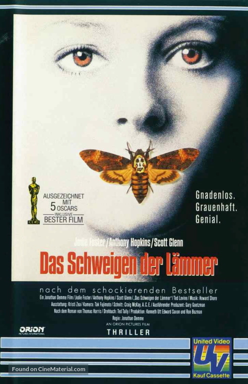 The Silence Of The Lambs - German VHS movie cover