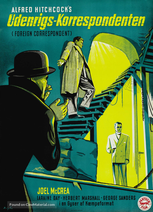 Foreign Correspondent - Danish Theatrical movie poster