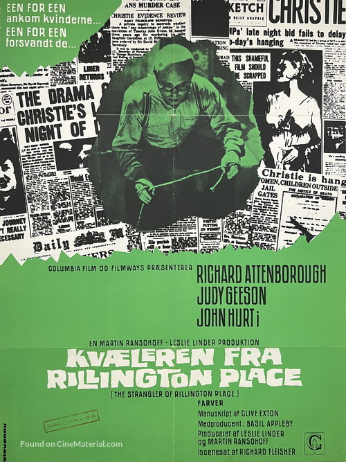 10 Rillington Place - Danish Movie Poster