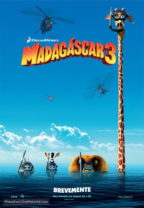 Madagascar 3: Europe&#039;s Most Wanted - Portuguese Movie Poster
