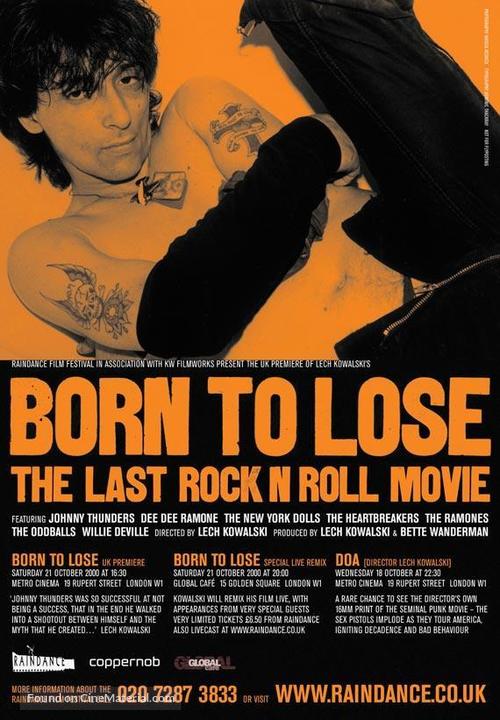 Born to Lose: The Last Rock and Roll Movie - British Movie Poster