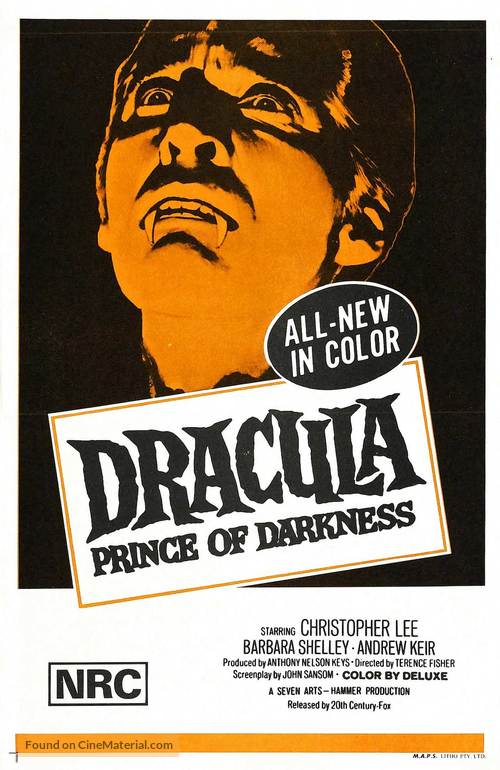 Dracula: Prince of Darkness - Australian Movie Poster