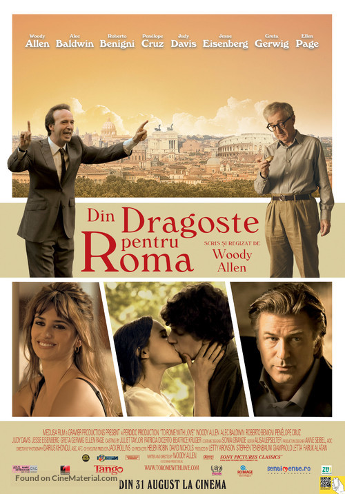 To Rome with Love - Romanian Movie Poster
