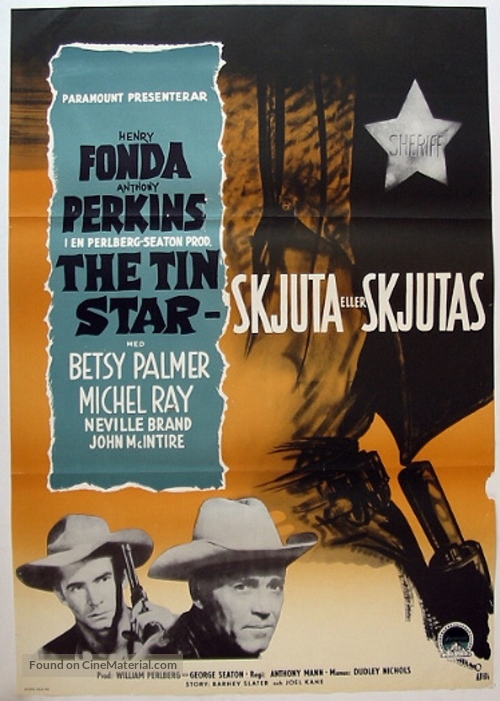 The Tin Star - Swedish Movie Poster