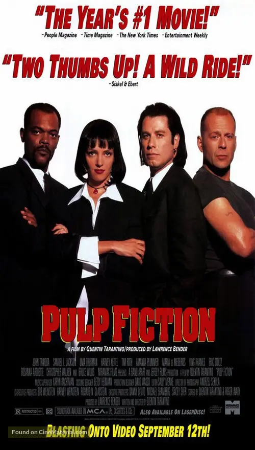 Pulp Fiction (1994) video release movie poster