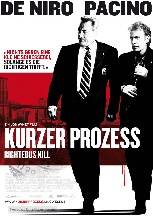 Righteous Kill - German Movie Poster