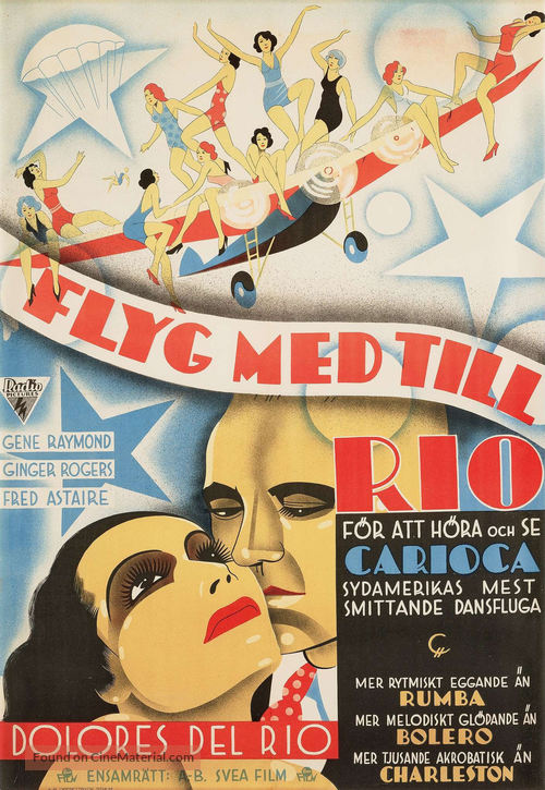 Flying Down to Rio - Swedish Movie Poster