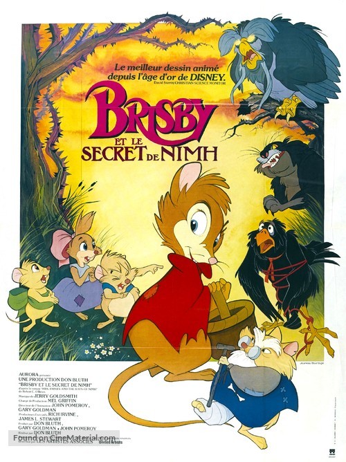The Secret of NIMH - French Movie Poster