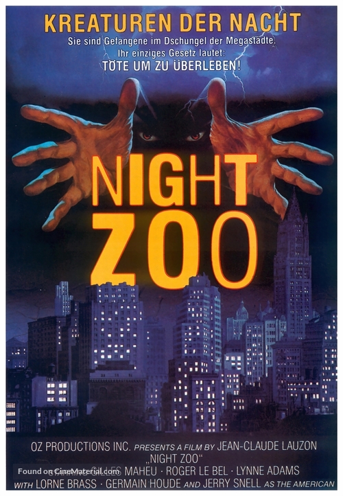 Un zoo la nuit - German VHS movie cover