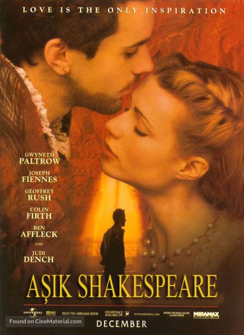 Shakespeare In Love - Turkish Movie Poster