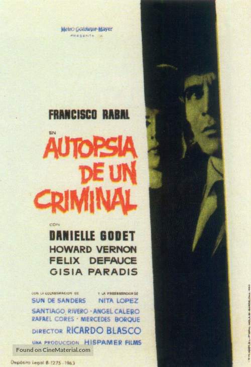 Autopsia de un criminal - Spanish Movie Poster