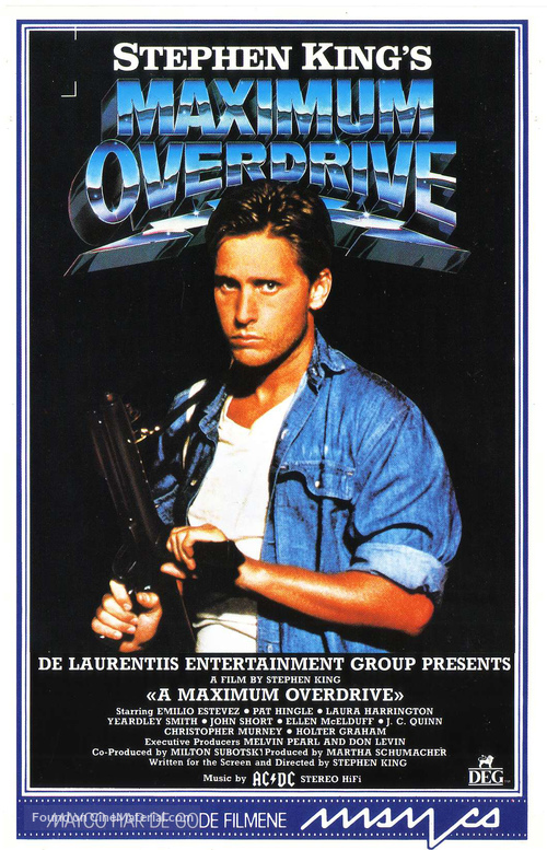 Maximum Overdrive - Norwegian VHS movie cover