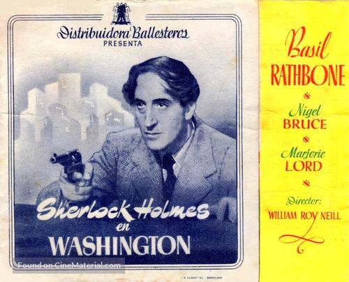 Sherlock Holmes in Washington - Spanish Movie Poster