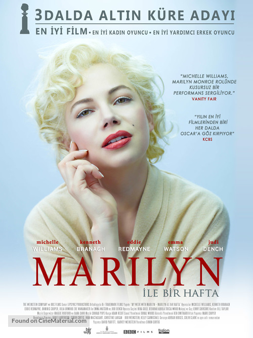 My Week with Marilyn - Turkish Movie Poster