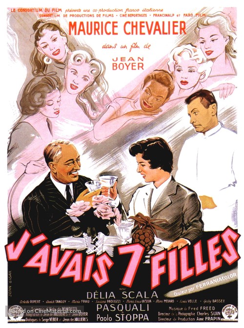 J&#039;avais sept filles - French Movie Poster