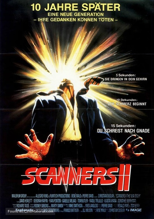 Scanners II: The New Order - German Movie Poster